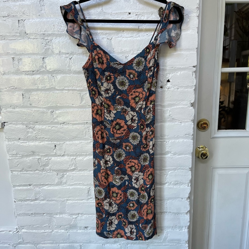 ASTR Floral Cold Shoulder Cami Sheath Mini Dress